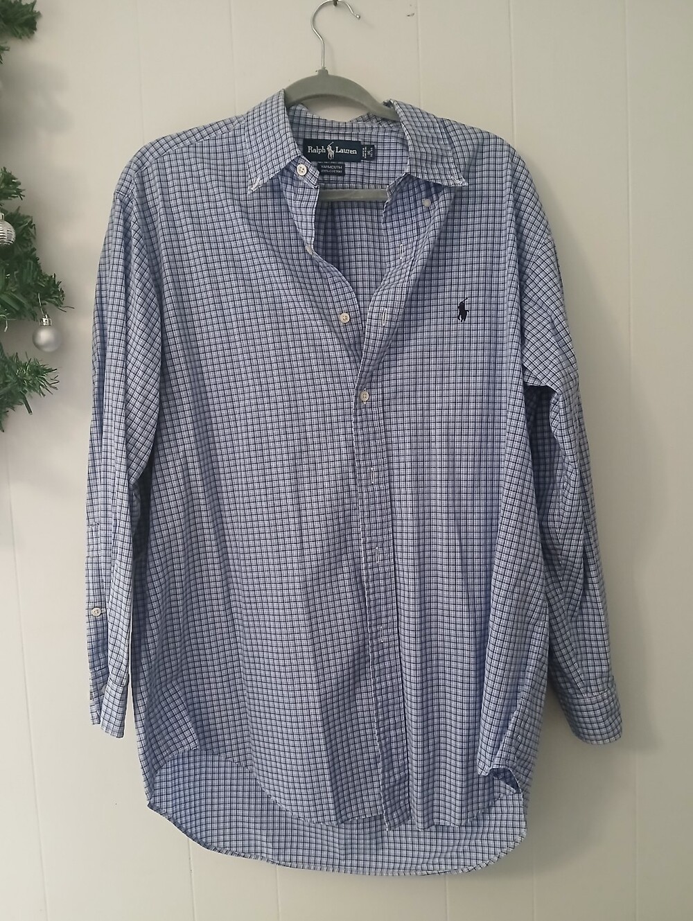 Ralph Lauren Men’s Blue Micro-Check Button-Down Shirt